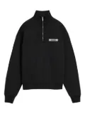 Jacquemus half-zip logo-patch sweatshirt - Black
