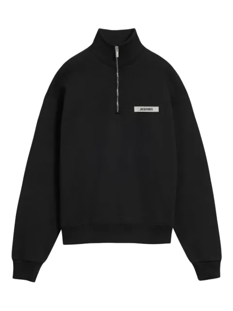 Jacquemus half-zip logo-patch sweatshirt