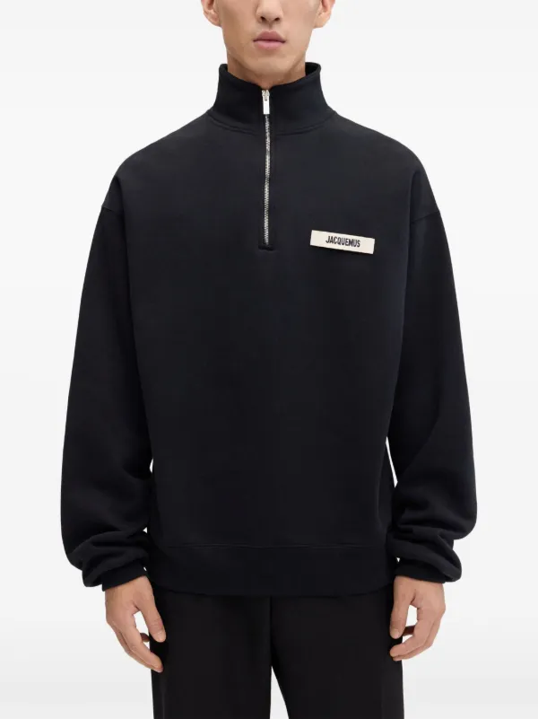 JACQUEMUS  ジャックムス　ハーフジップスウェット Jacquemus ハーフジップ スウェットシャツ | ブラック | FARFETCH JP
