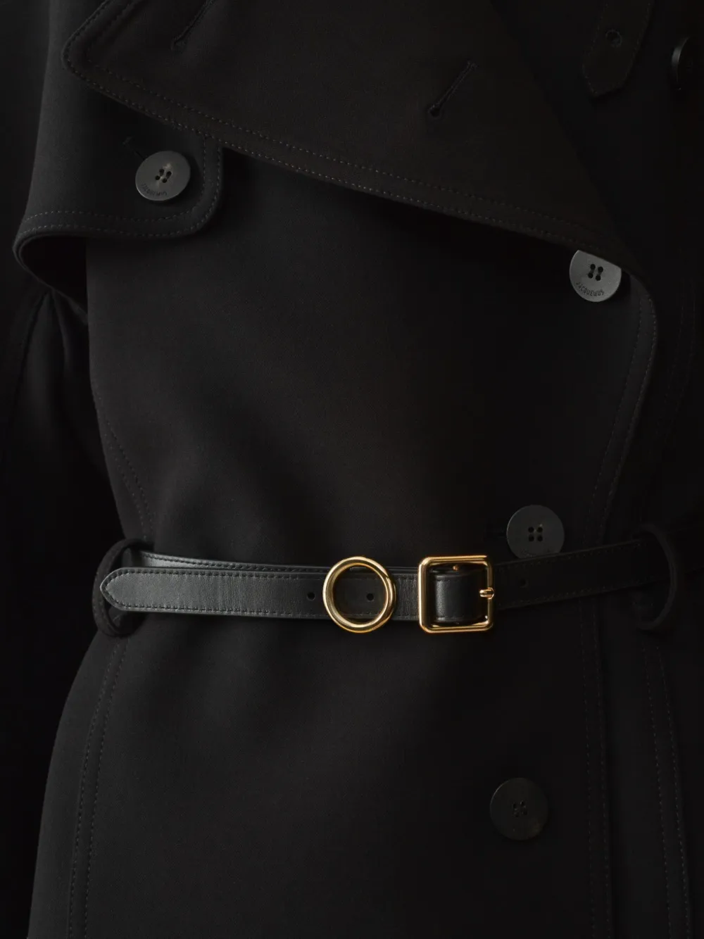 Jacquemus gold-tone ring buckled belt Zwart