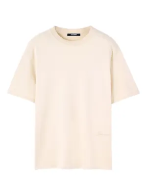 Maison Margiela logo-embroidered T-shirt | Neutrals | FARFETCH RO