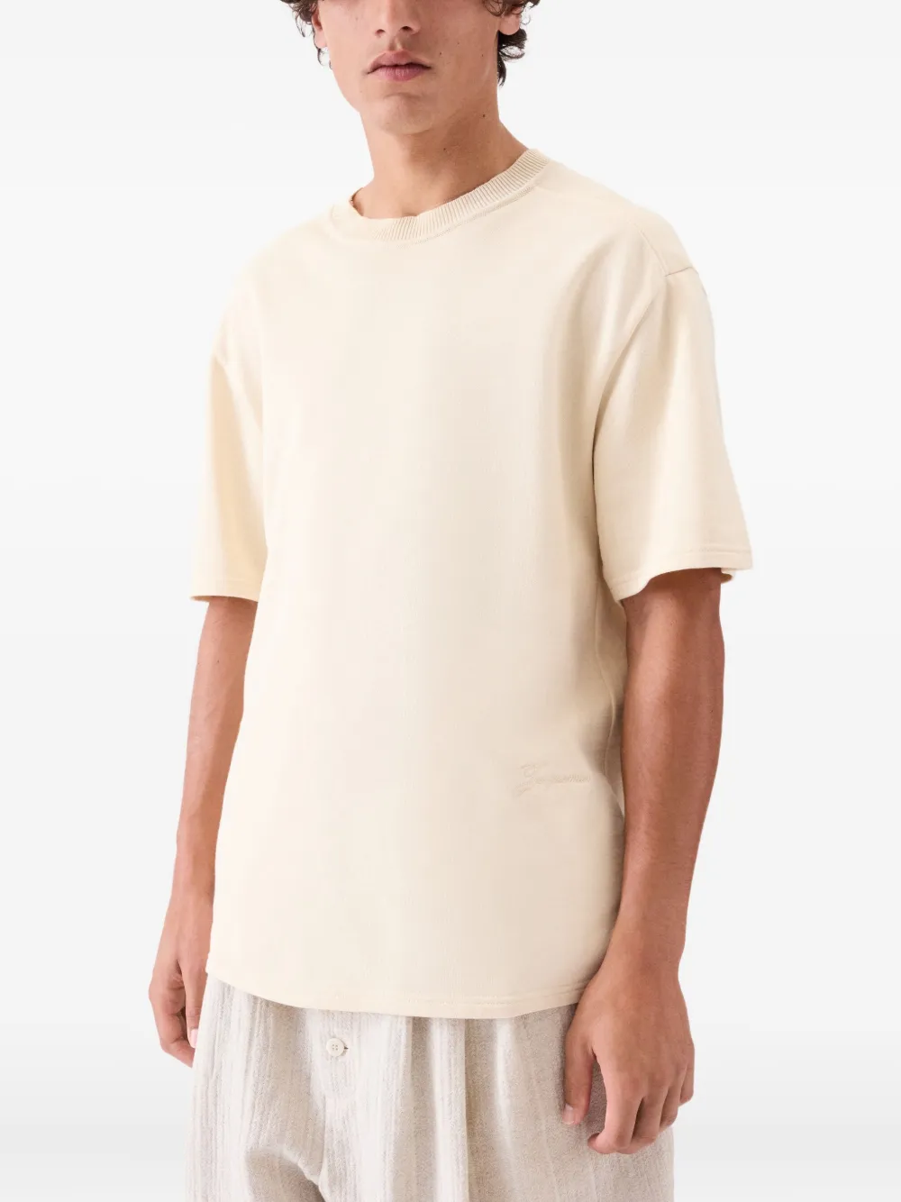 Jacquemus T-shirt met borduurwerk Beige