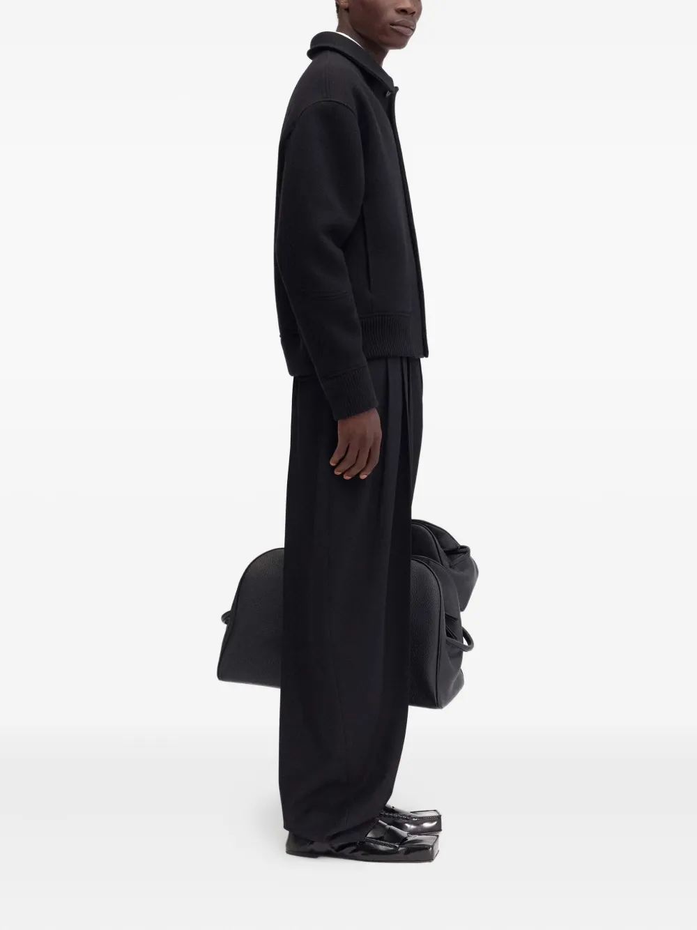 Jacquemus Button-fastening Ribbed-hem Jacket In Brown