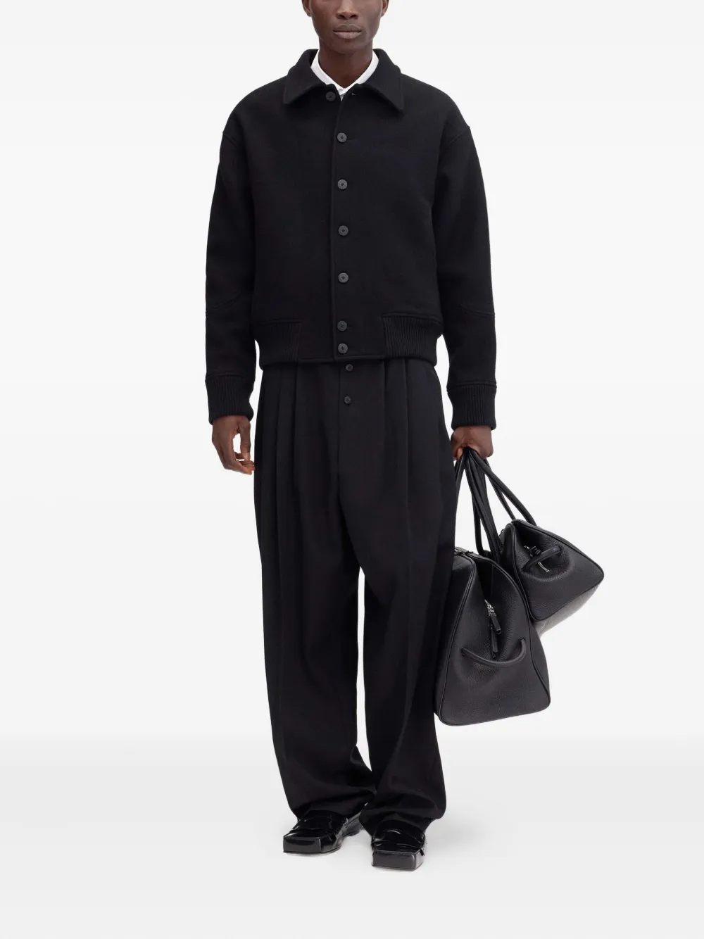 Jacquemus Button-fastening Ribbed-hem Jacket In Brown