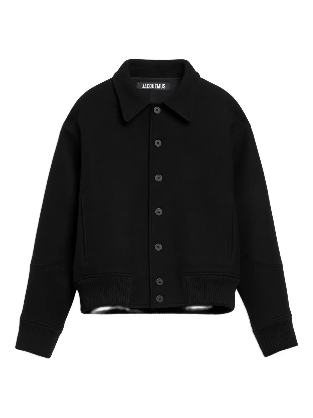 Jacquemus Button-fastening Ribbed-hem Jacket In Brown