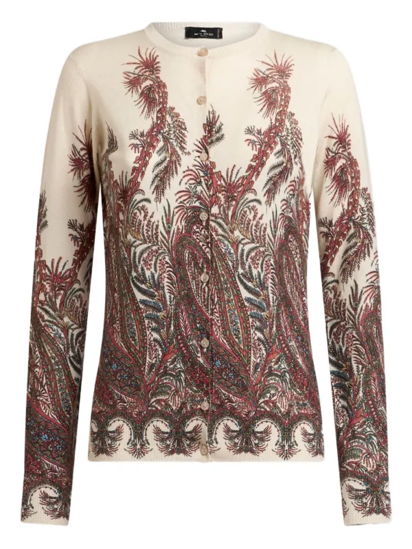 Etro Paisley-print Cardigan in Neutrals