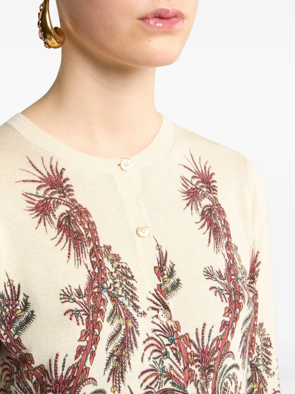 ETRO paisley-print cardigan Beige