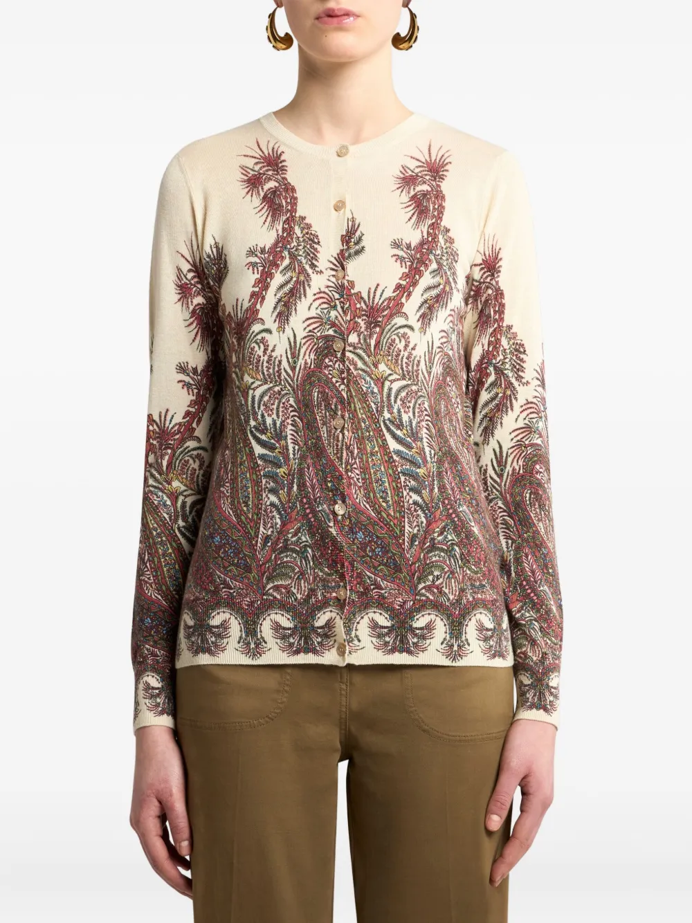 ETRO paisley-print cardigan Beige