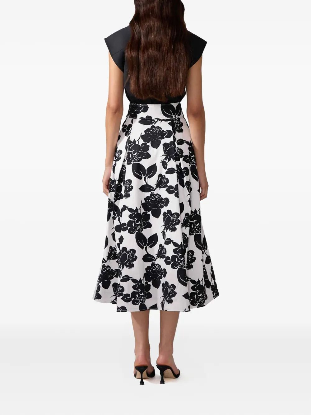 Carolina Herrera Midi-jurk met bloemenprint Zwart