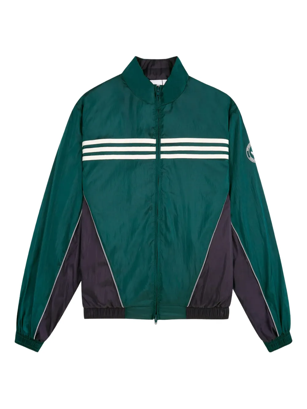 adidas three-stripe zip jacket | Green | Image 1