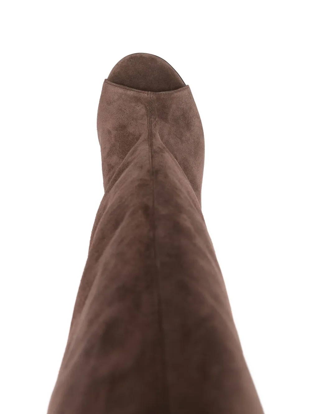 GIABORGHINI 70mm Ninette peep-toe suede boots Brown