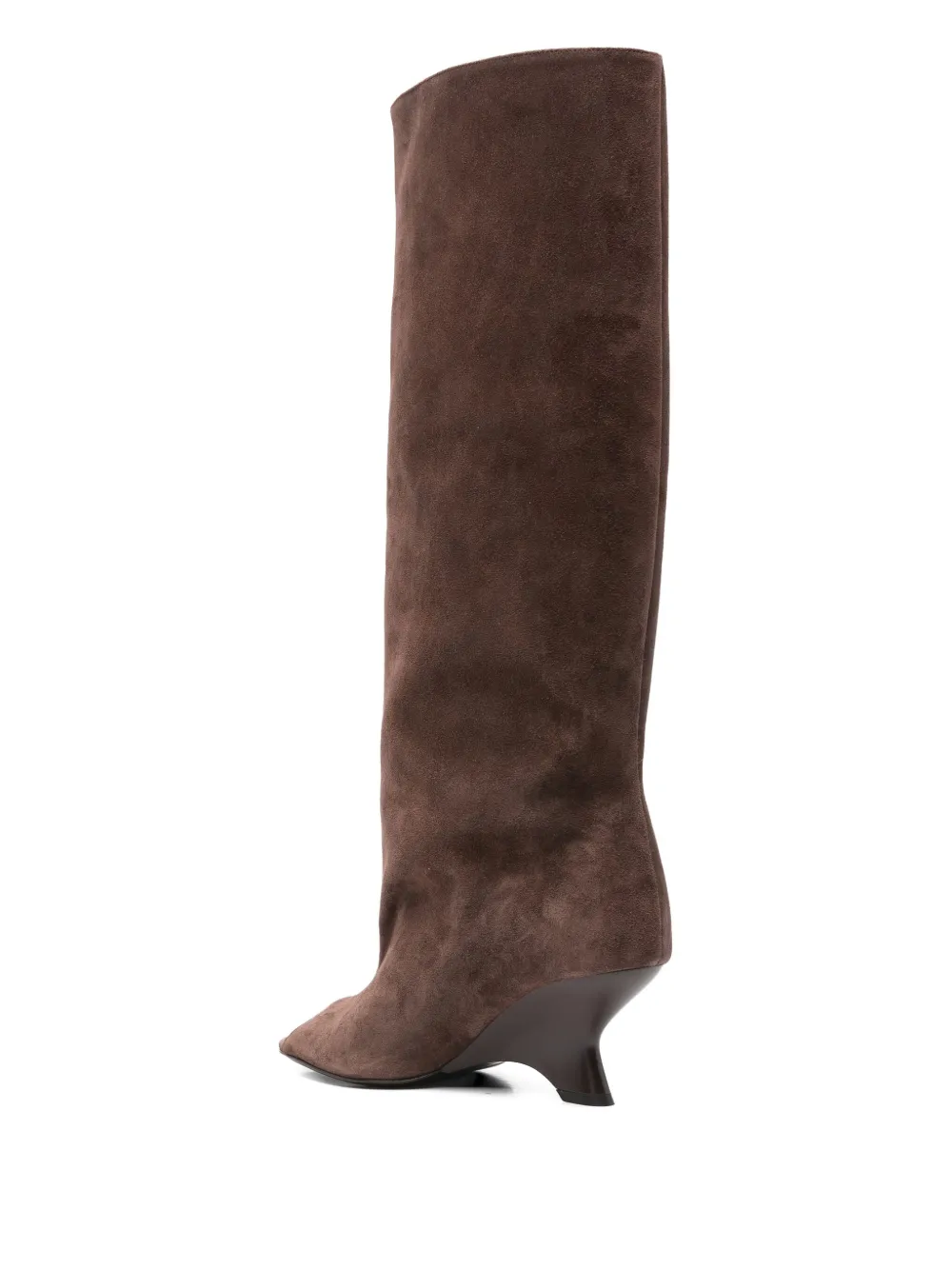 GIABORGHINI 70mm Ninette peep-toe suede boots Brown