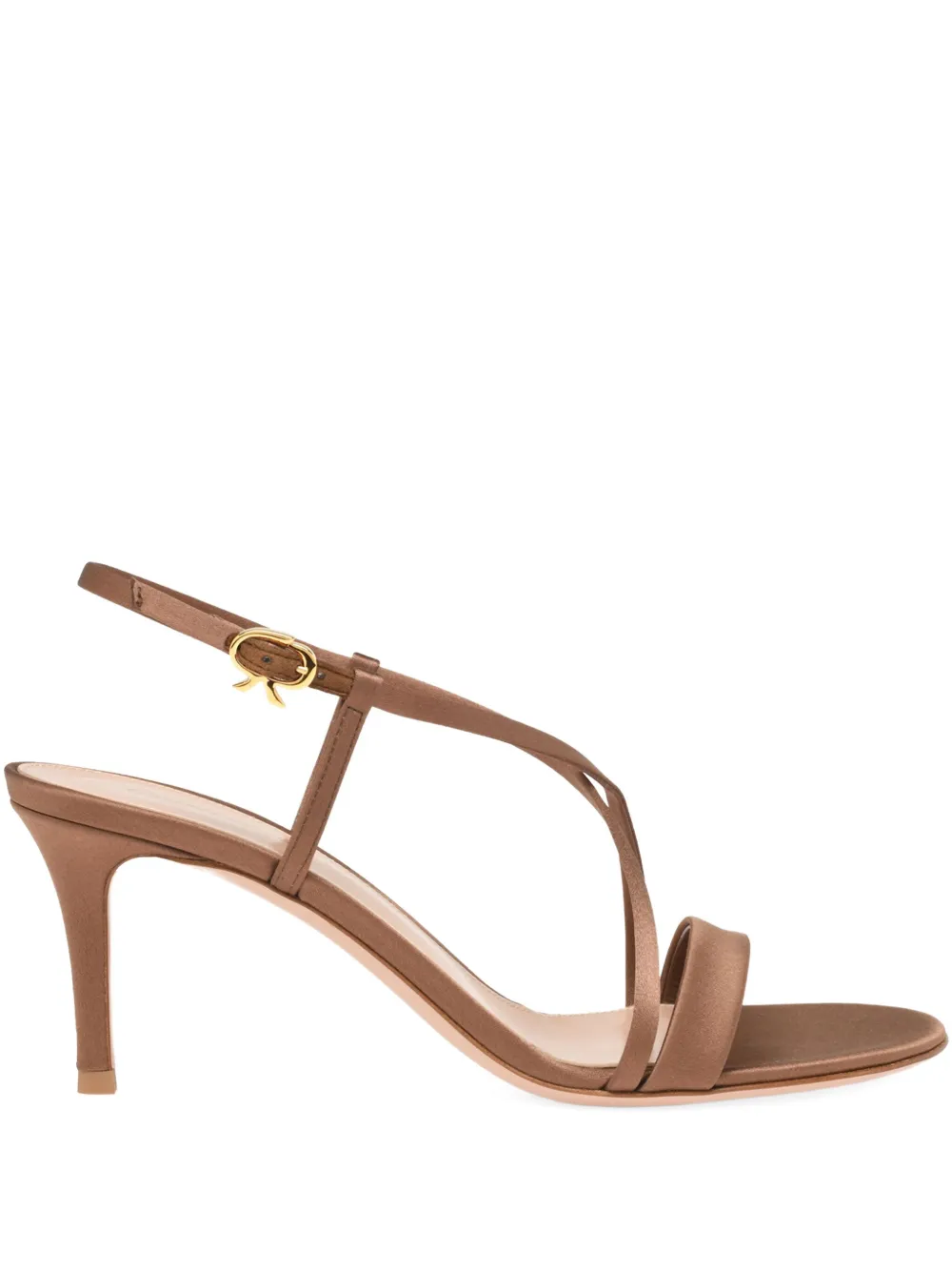 Gianvito Rossi Satijnen sandalen met hak Bruin