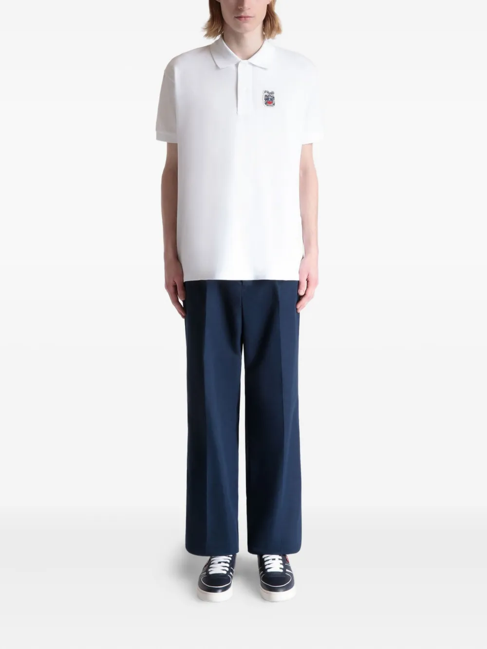 Bally embroidered piqué polo shirt Wit
