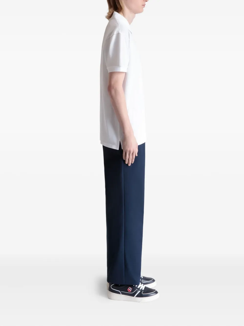 Bally embroidered piqué polo shirt Wit