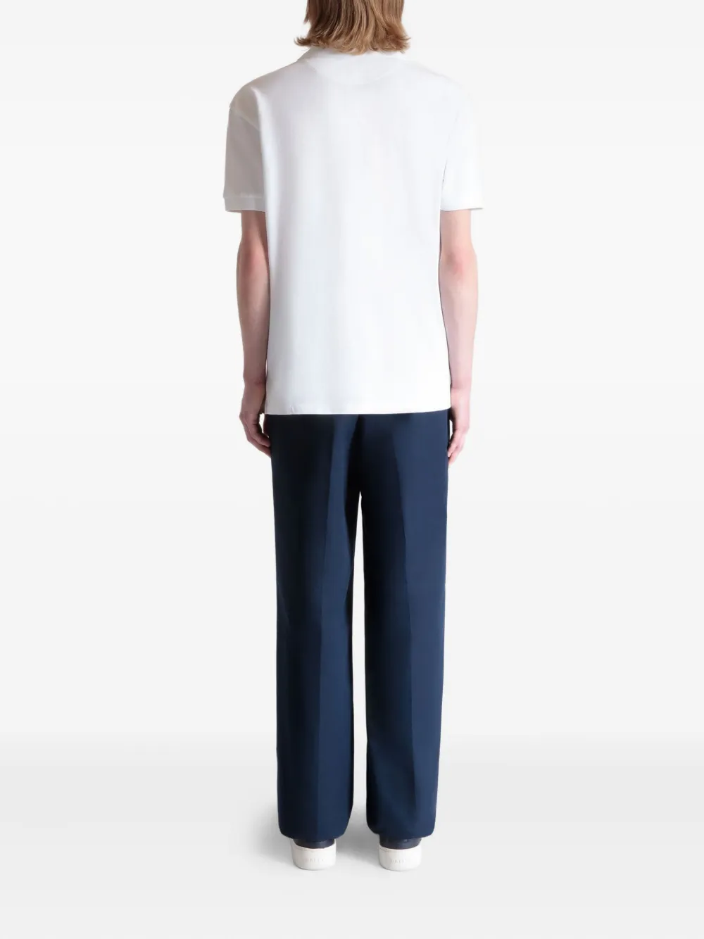 Bally embroidered piqué polo shirt Wit