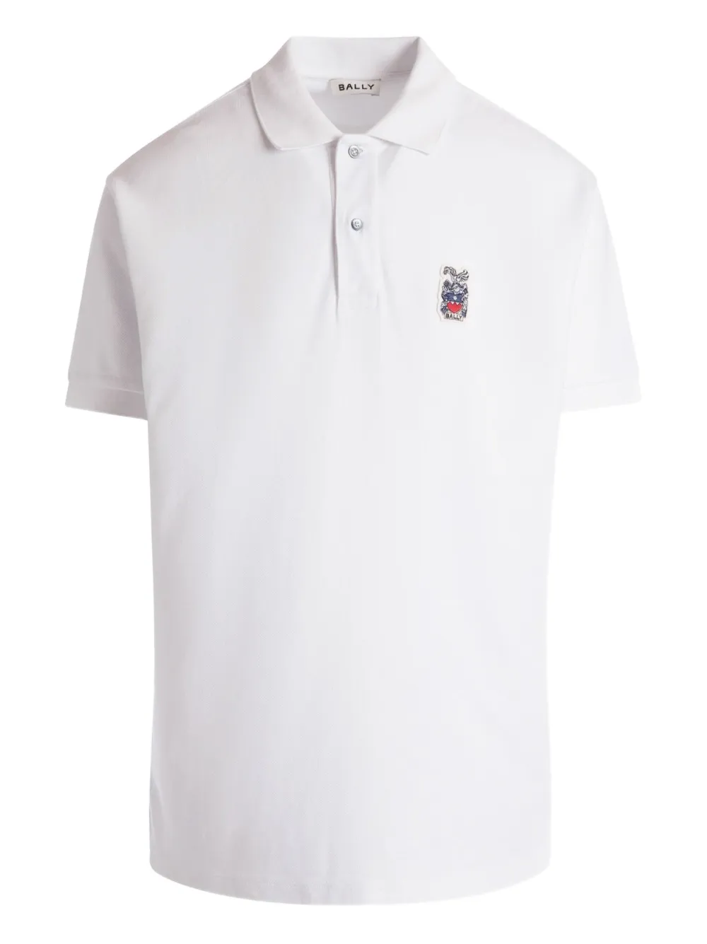 Bally embroidered piqué polo shirt Wit