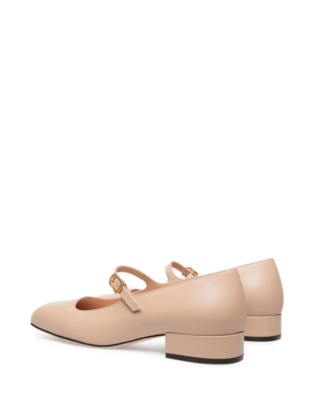 Bally Platte pumps met gespbandje en vierkante neus Beige