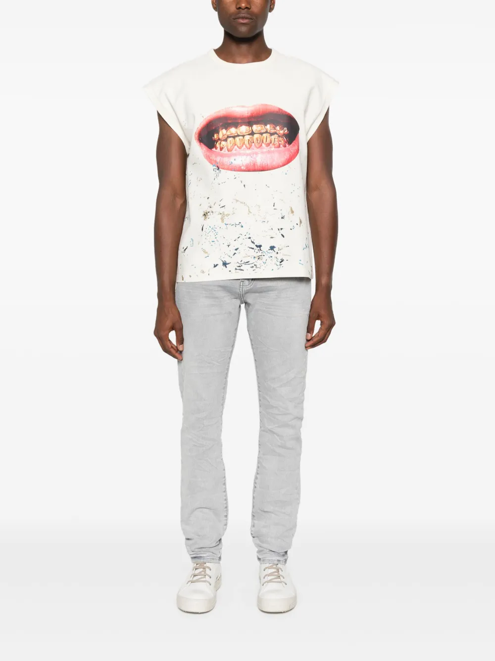 Purple Brand Stretch-katoenen jeans - Grijs