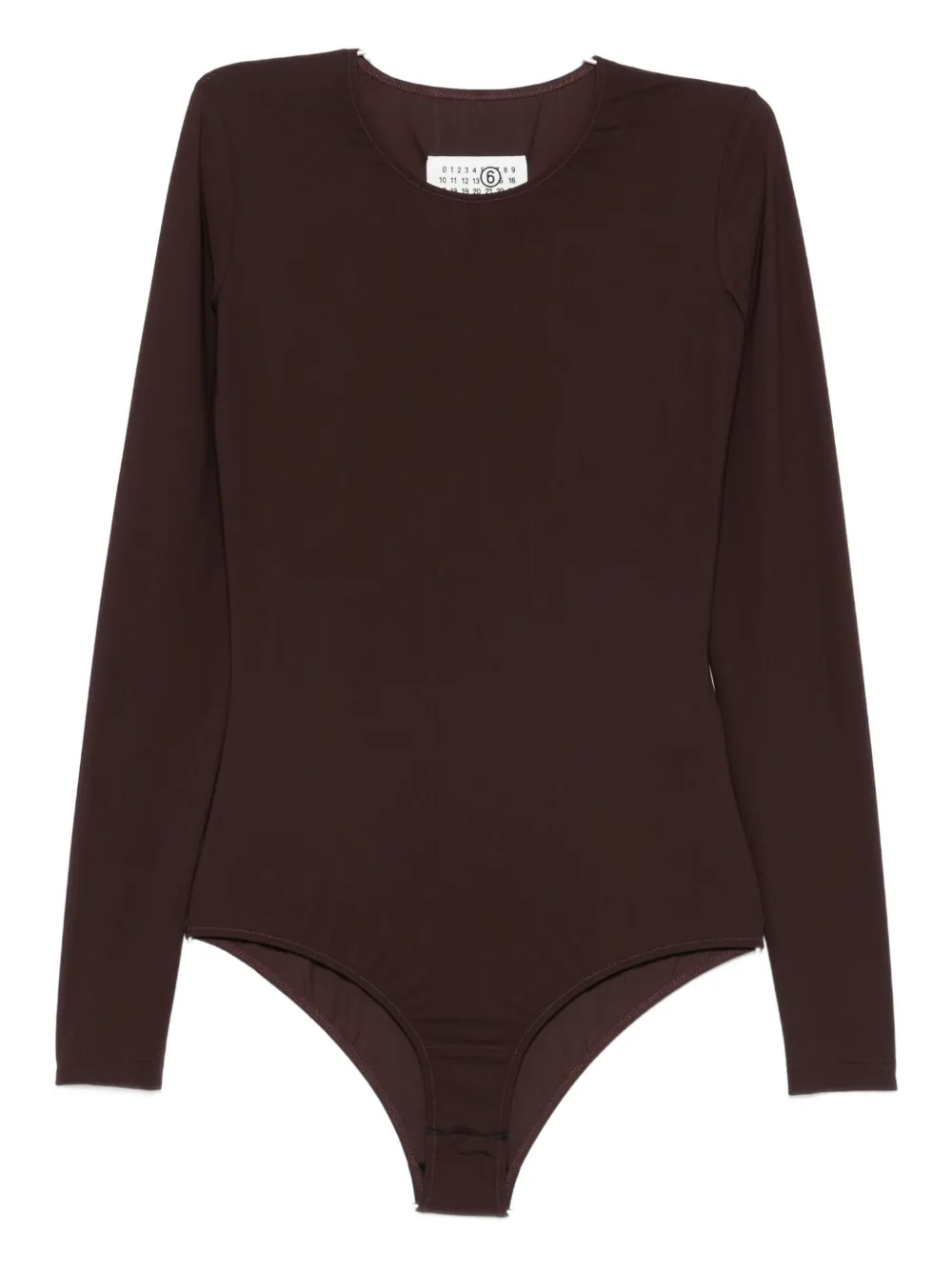 Mm6 Maison Margiela Long-sleeved Bodysuit In Brown