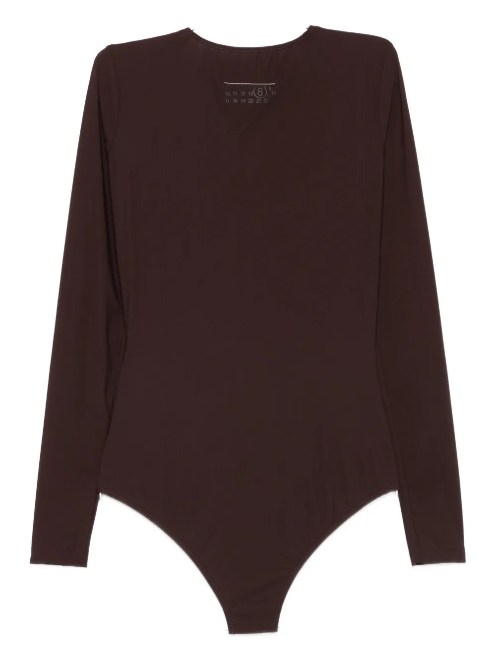 Mm6 Maison Margiela Long-sleeved Bodysuit In Brown