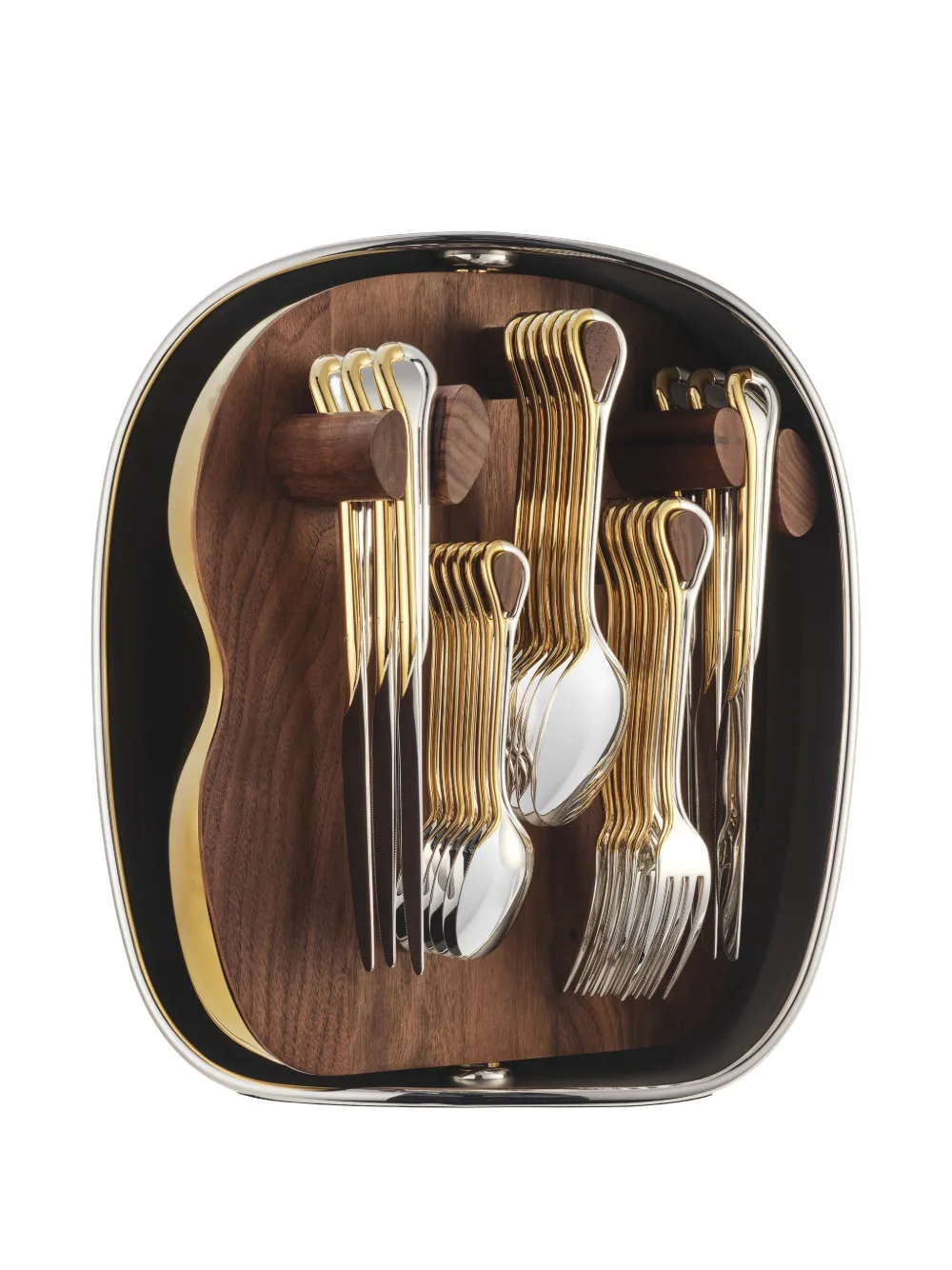 Christofle Partially Gilded Silver-plated Flatware Set (24 Pieces) In Brown