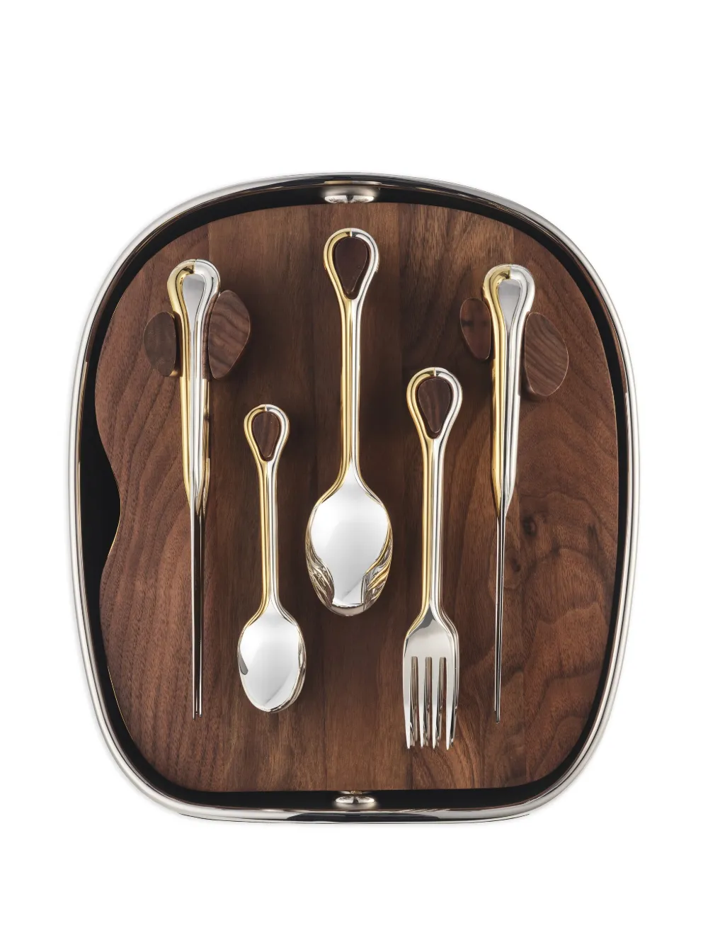 Christofle Partially Gilded Silver-plated Flatware Set (24 Pieces) In Brown
