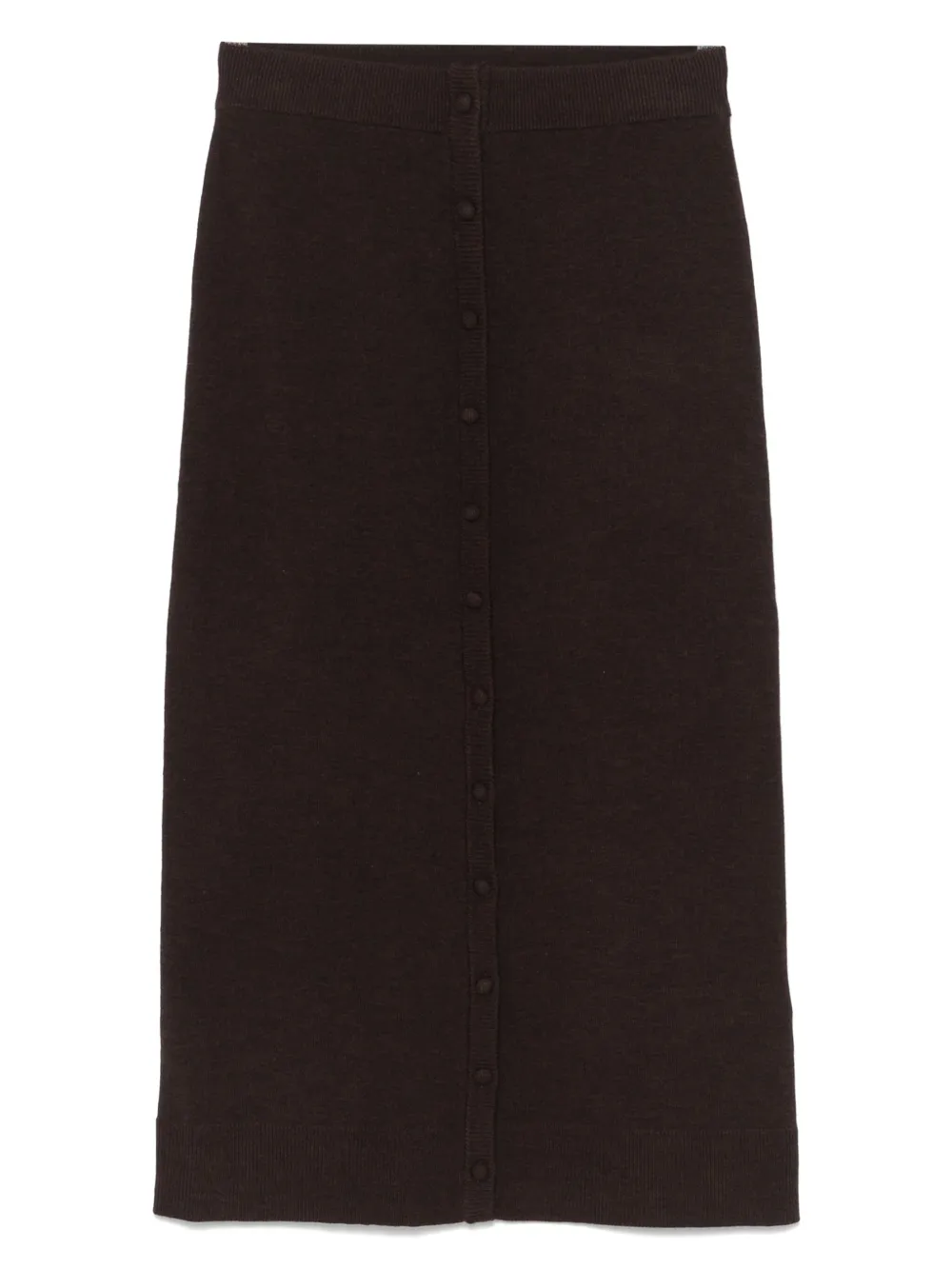 Victoria Beckham Midi-rok met knoopdetail Bruin