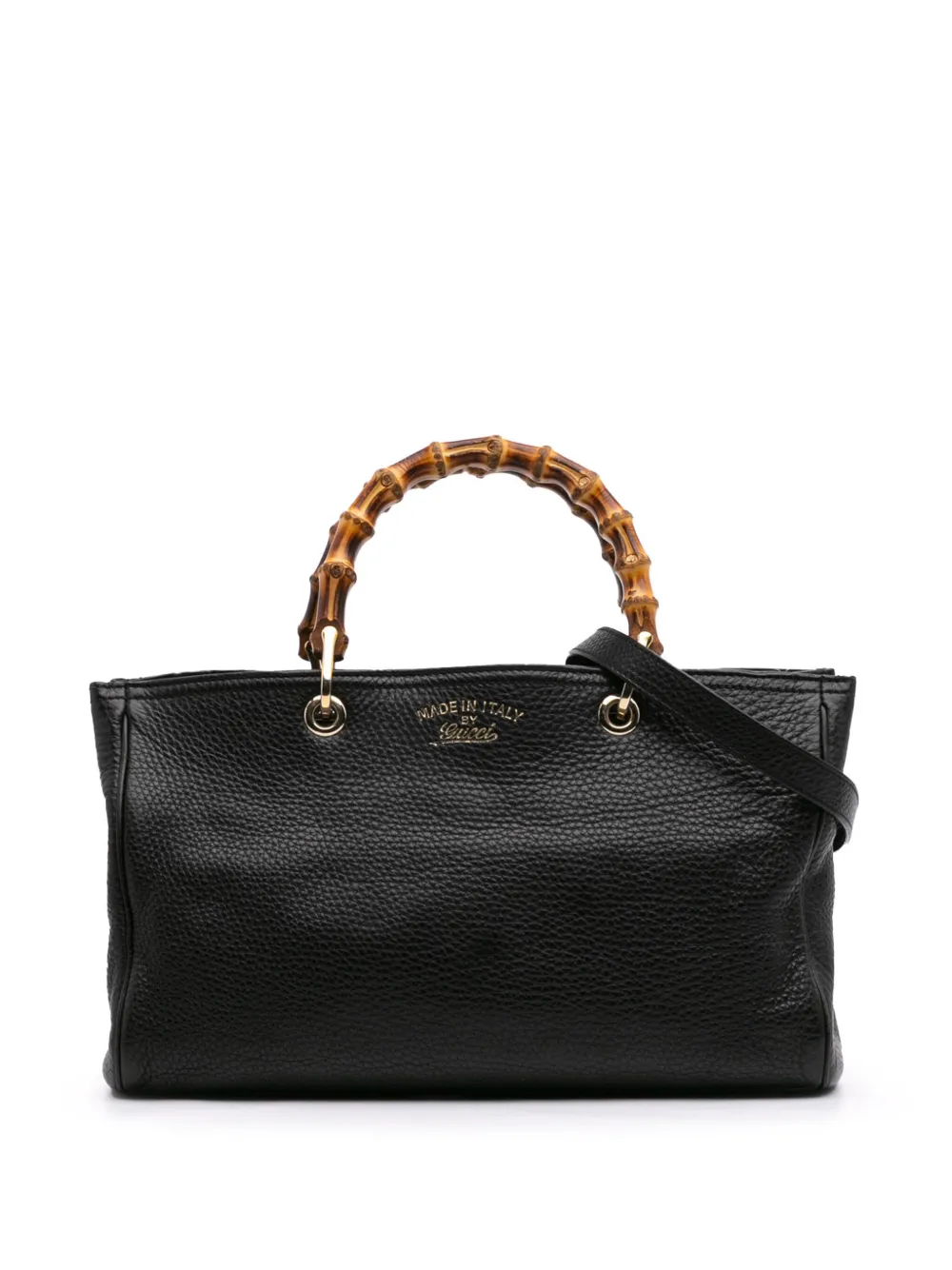Gucci Pre-Owned 2016-2024 Medium Calfskin Bamboo Shopper satchel - Nero
