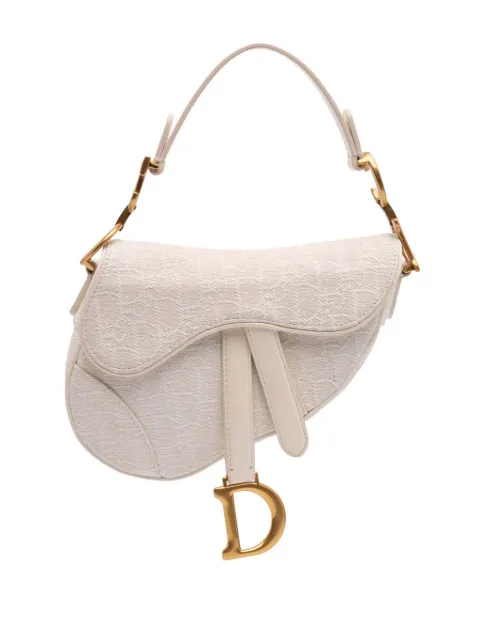 Christian Dior Pre-Owned bolsa satchel Mini Oblique Canvas Saddle Bag 2020