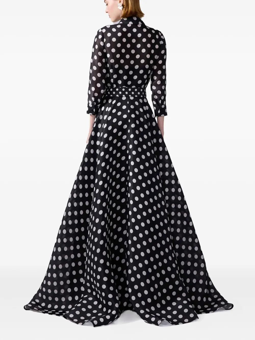 Carolina Herrera Polka Dot-pattern Maxi Dress In Black