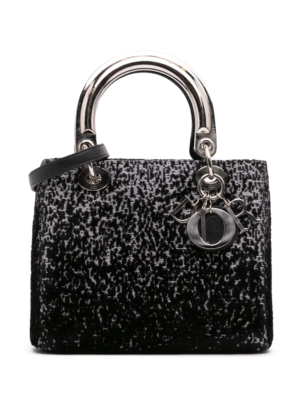 Christian Dior Pre-Owned 2014 ミディアム ファブリック ラメ レディ ディオール サッチェルバッグ - Christian Dior Pre-Owned 2014 ミディアム ファブリック ラメ レディ ディオール サッチェルバッグ -