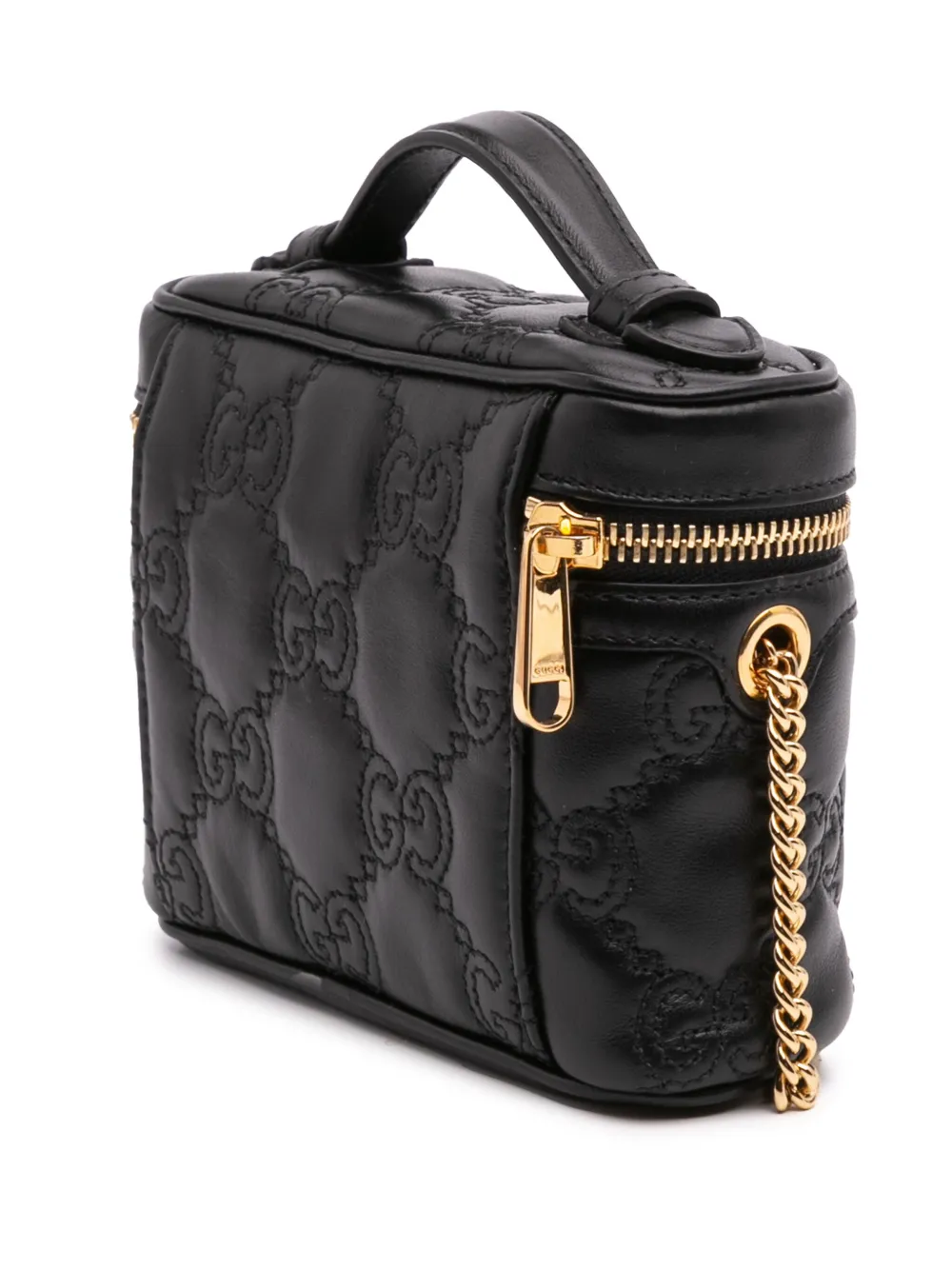 Pre-owned Gucci 2016-2024 Mini Gg Marmont Matelasse Leather Top Handle Vanity Chain Bag Satchel