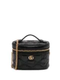 Gucci Pre-Owned 2016-2024 Mini GG Marmont Matelasse Leather Top Handle Vanity Chain Bag satchel - Black