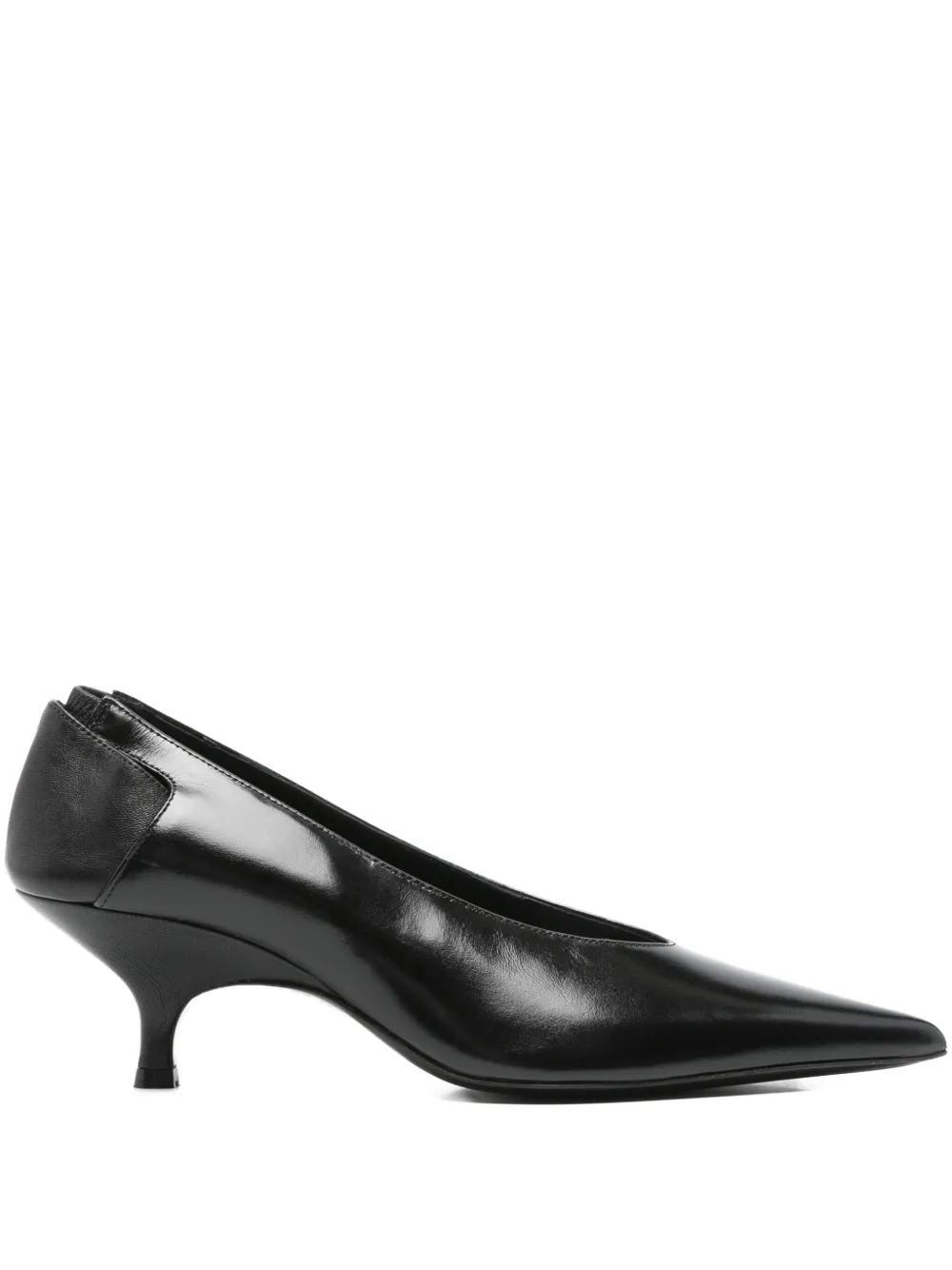 Gia Borghini 50mm Sloane Pointed-toe Kitten-heel Pumps In Black