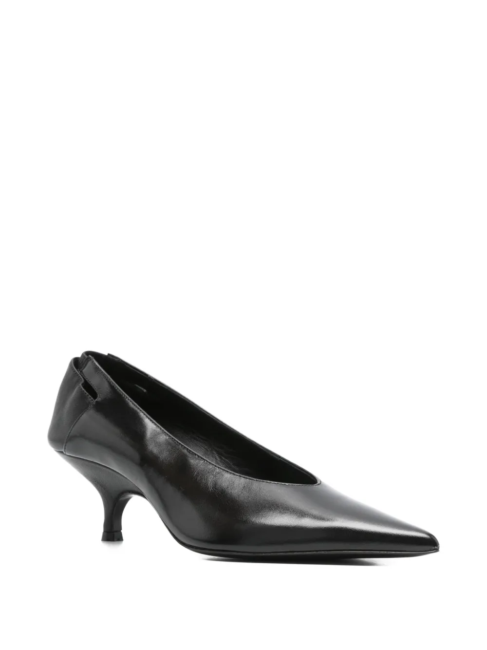 Gia Borghini 50mm Sloane Pointed-toe Kitten-heel Pumps In Black