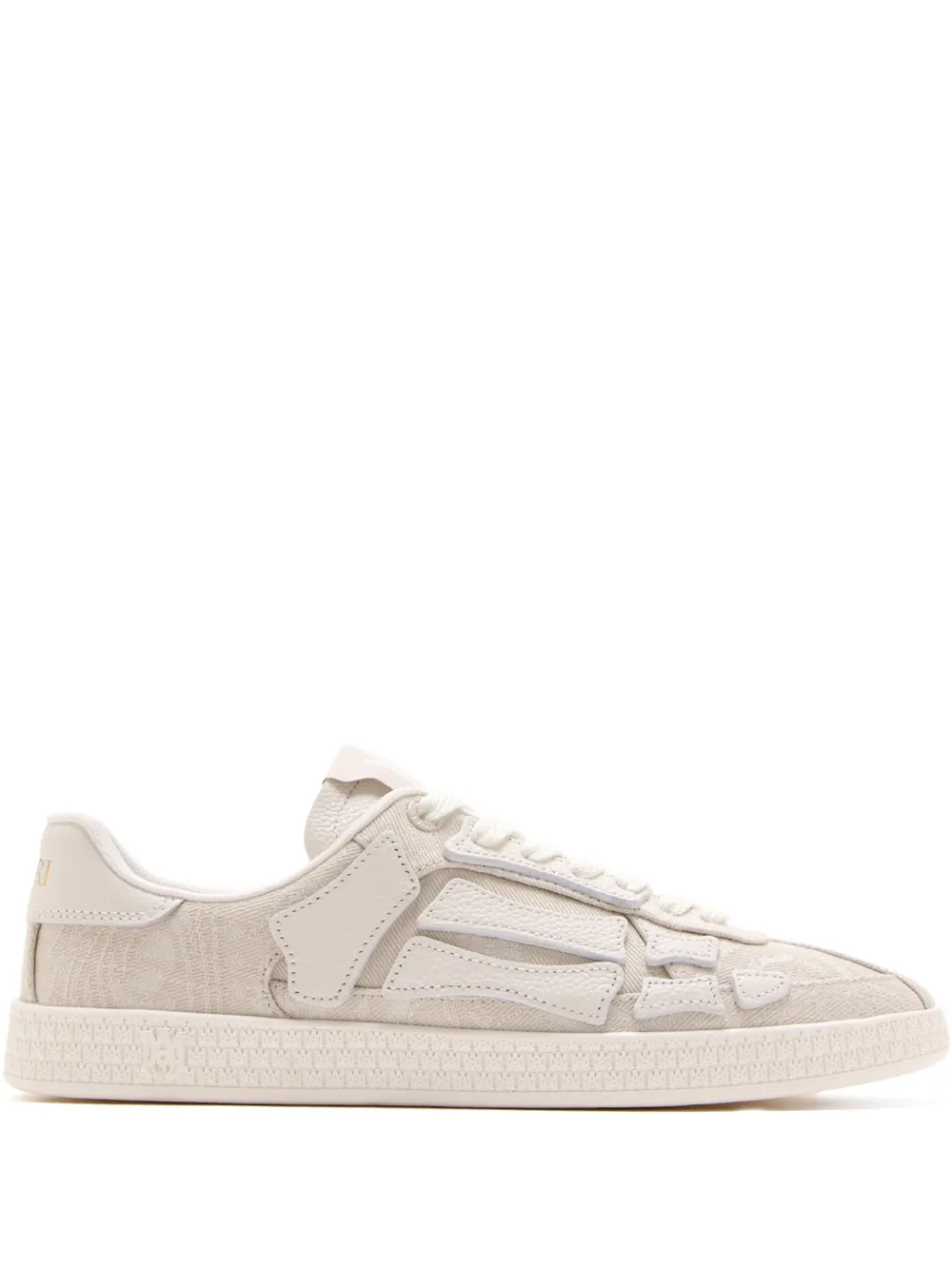 Amiri Skeleton-detail Canvas Sneakers In Neutral