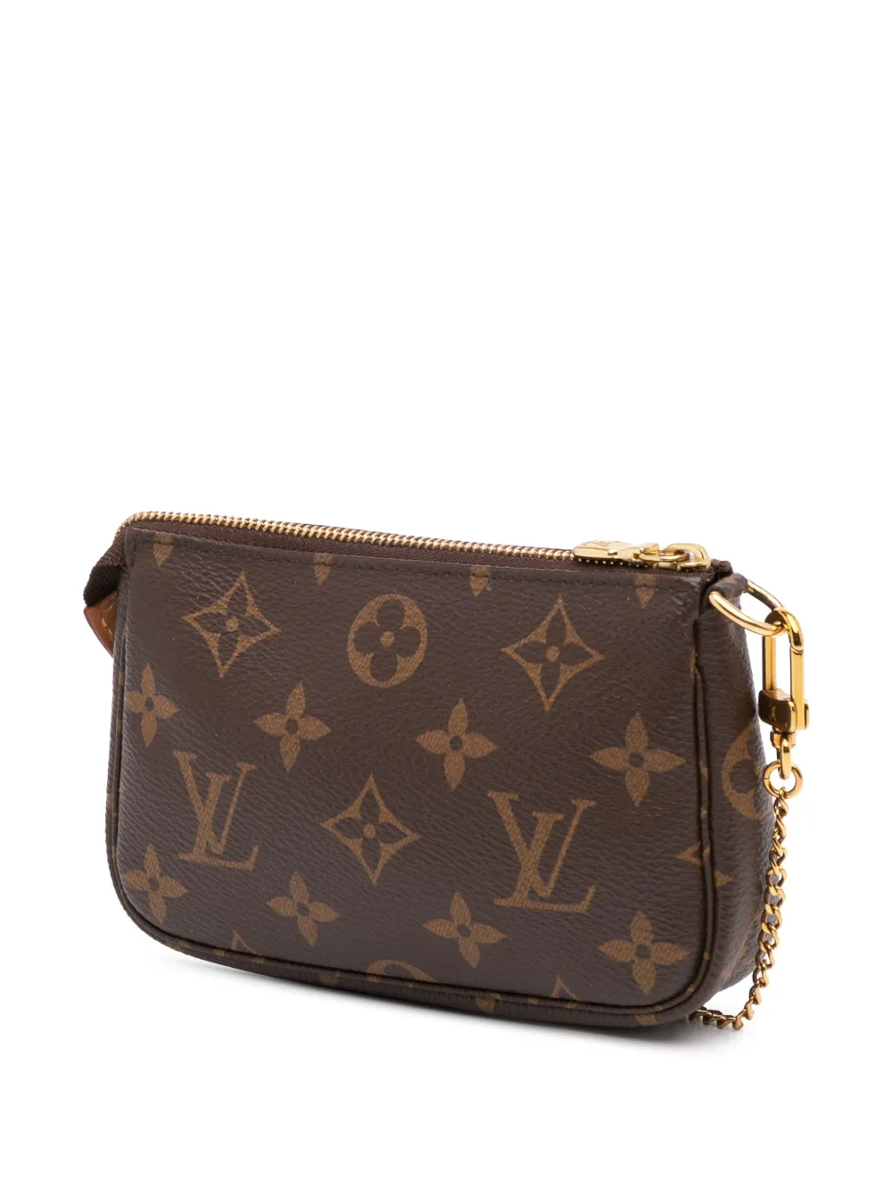 Pre-owned Louis Vuitton 2020 Monogram Mini Pochette Accessoires Handbag In Brown
