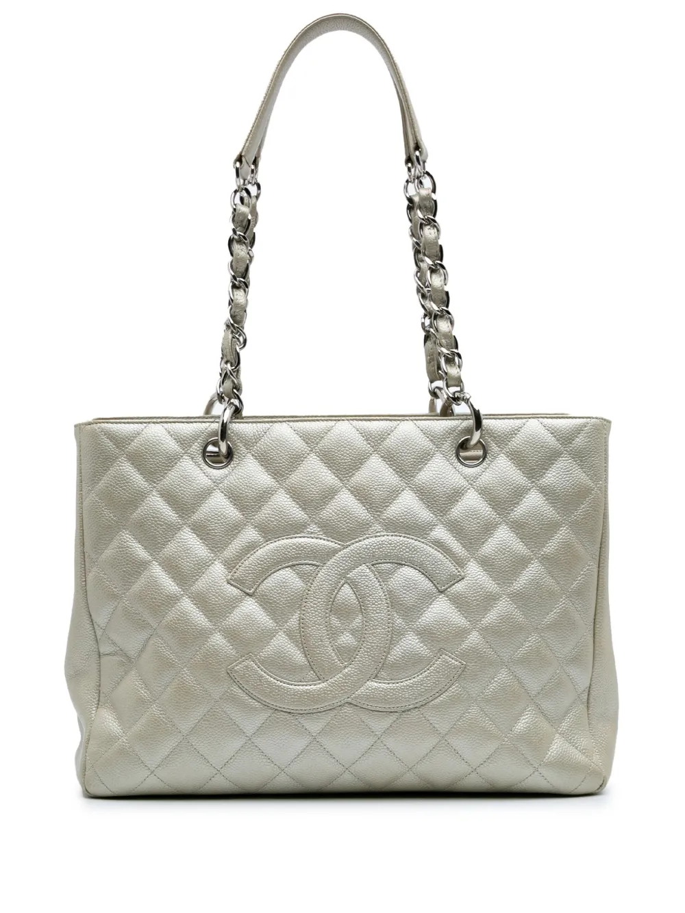 CHANEL Pre-Owned 2008-2009 キャビア グランド ショッピング トートバッグ - ゴールドトーン CHANEL Pre-Owned 2008-2009 キャビア グランド ショッピング トートバッグ - ゴールドトーン