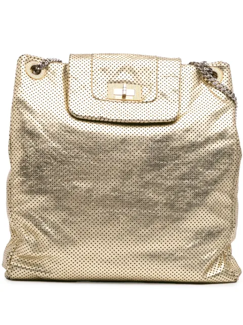 CHANEL Pre-Owned 2008-2009 Perforated Crackled Metallic Calfskin Drill tote bag