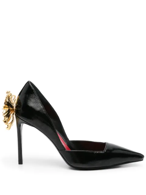 GINISSIMA x Moogu 100mm floral-appliqué heeled pumps
