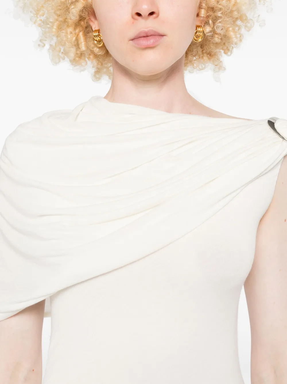 MANURI Elise jurk van kasjmierblend Wit