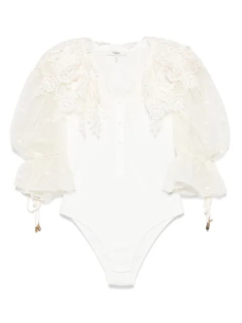 Chloé lace-appliqué bodysuit