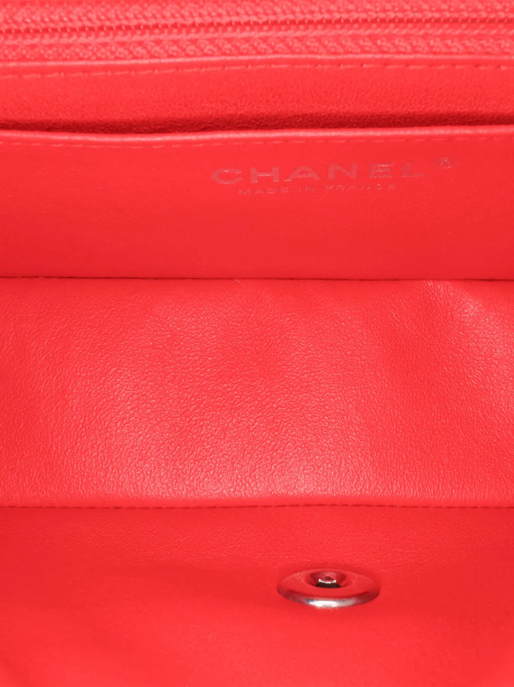 Pre-owned Chanel 2019 Mini Rectangular Bicolor Patent Single Flap Crossbody Bag In Black