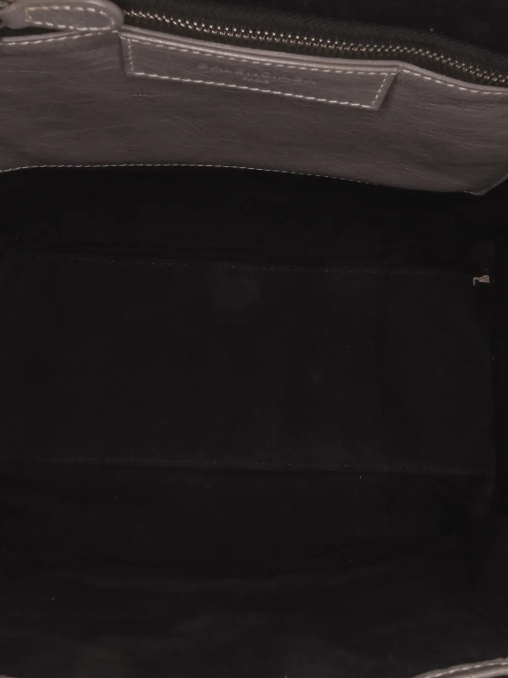 Pre-owned Balenciaga 2005 M Lambskin Bazar Shopper Satchel In Gray