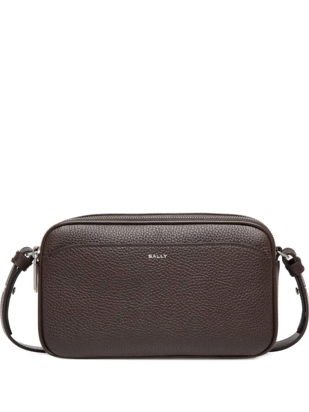 Bally Oeden double-compartment logo messenger bag Bruin