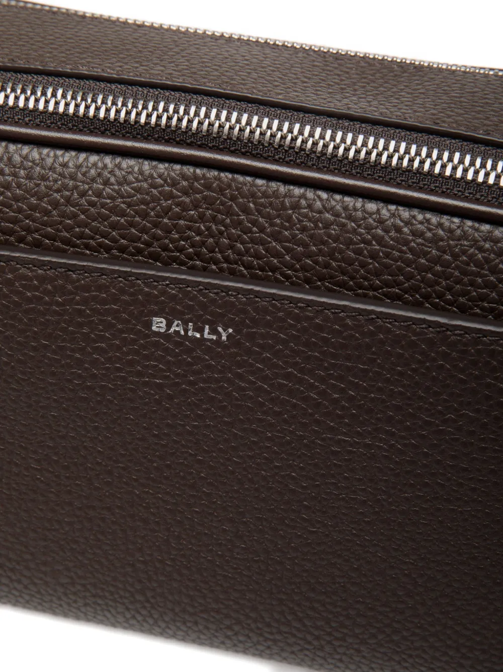 Bally Oeden double-compartment logo messenger bag Bruin