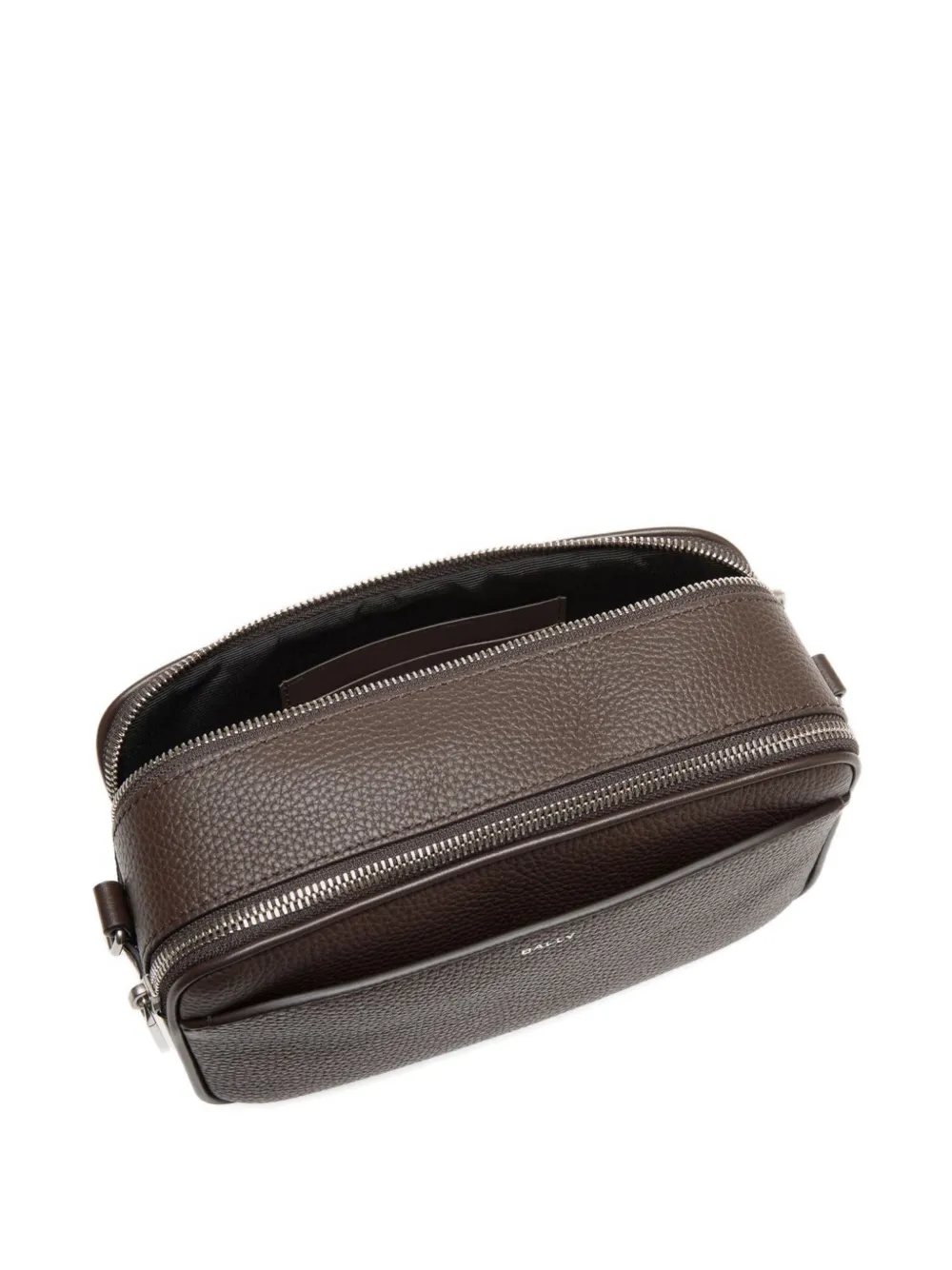 Bally Oeden double-compartment logo messenger bag Bruin