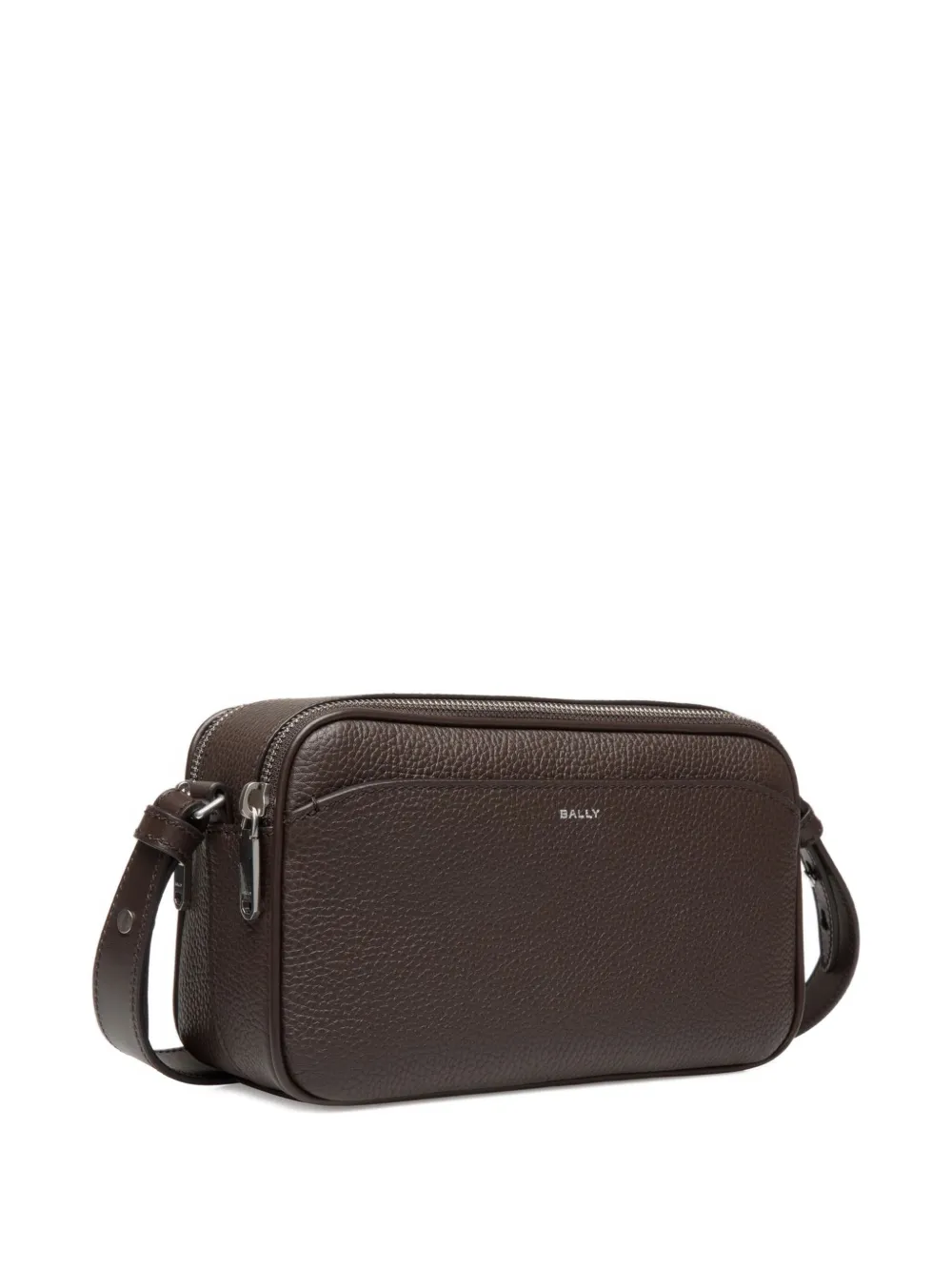 Bally Oeden double-compartment logo messenger bag Bruin