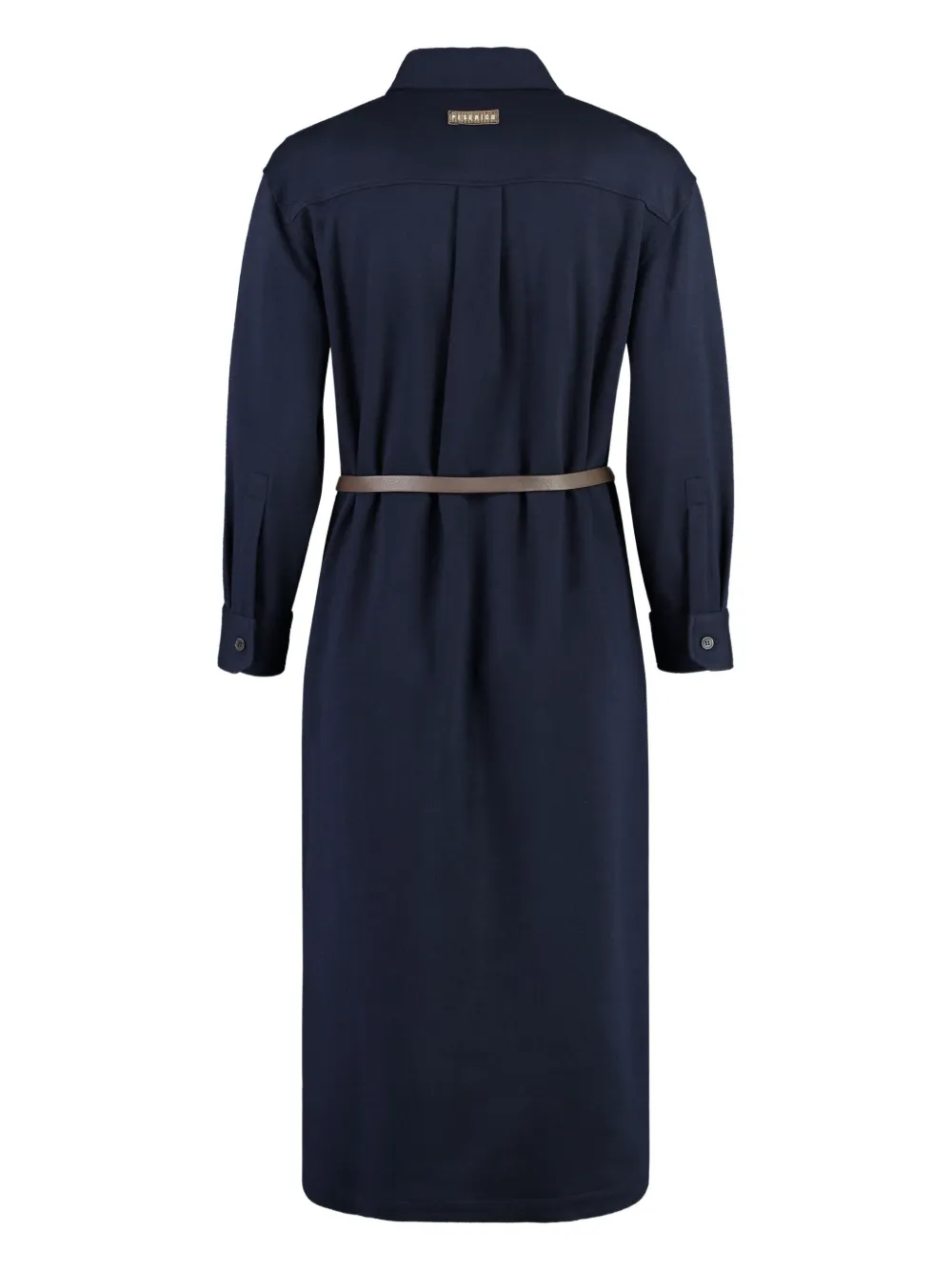 Peserico Blousejurk met klepzak en ceintuur Blauw